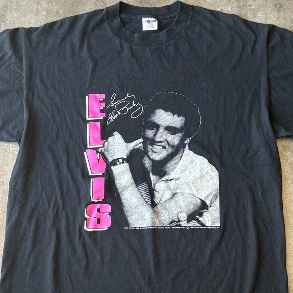 Trench Other - VTG 90s Elvis Presley Shirt Mens XL